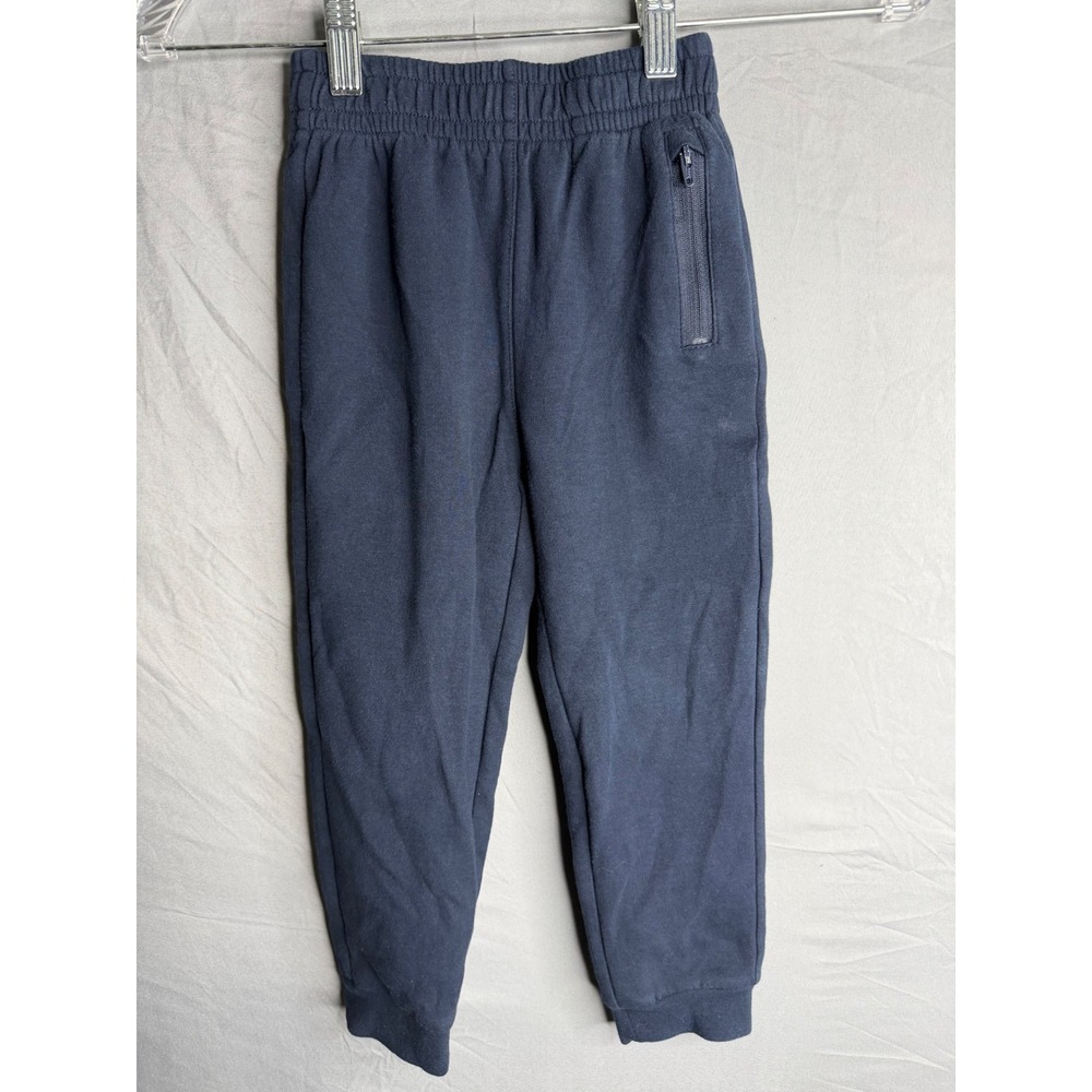 Pekkle Toddler Boys Navy Blue Fleece Jogger Pants Size 4T Zipper Pocket